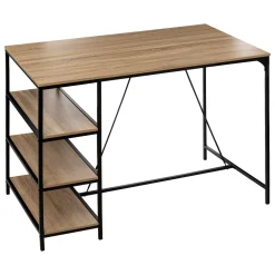 5five Table de bar et 2 tabourets, Effet chêne naturel