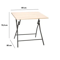 5five Table pliante 4 places, Effet bois