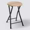 5five Tabouret pliant, Effet bois naturel