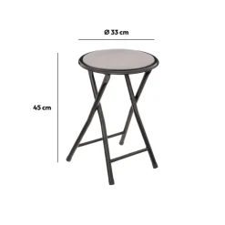5five Tabouret pliant, Velours Gris