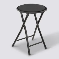 5five Tabouret pliant, Velours Noir