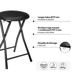 5five Tabouret pliants, Noir