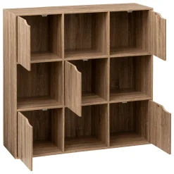 5five Étagère 9 cases avec 5 portes, Effet chêne naturel