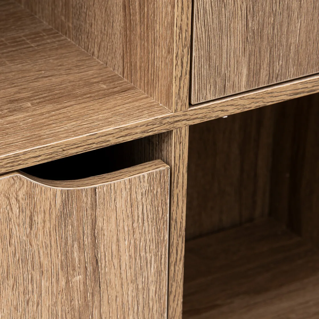 5five Étagère 9 cases avec 5 portes, Effet chêne naturel