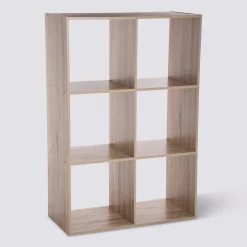 5five Étagère 6 cases, Effet bois naturel