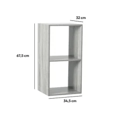 5five Étagère 2 cases, Effet chêne gris