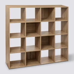 5five Étagère 16 cases, Effet chêne naturel