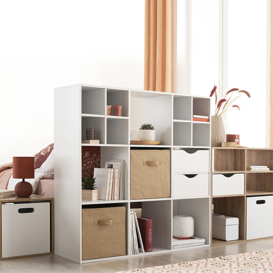 5five Étagère 9 cases, Effet chêne naturel