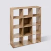 5five Étagère 12 cases, Effet chêne naturel
