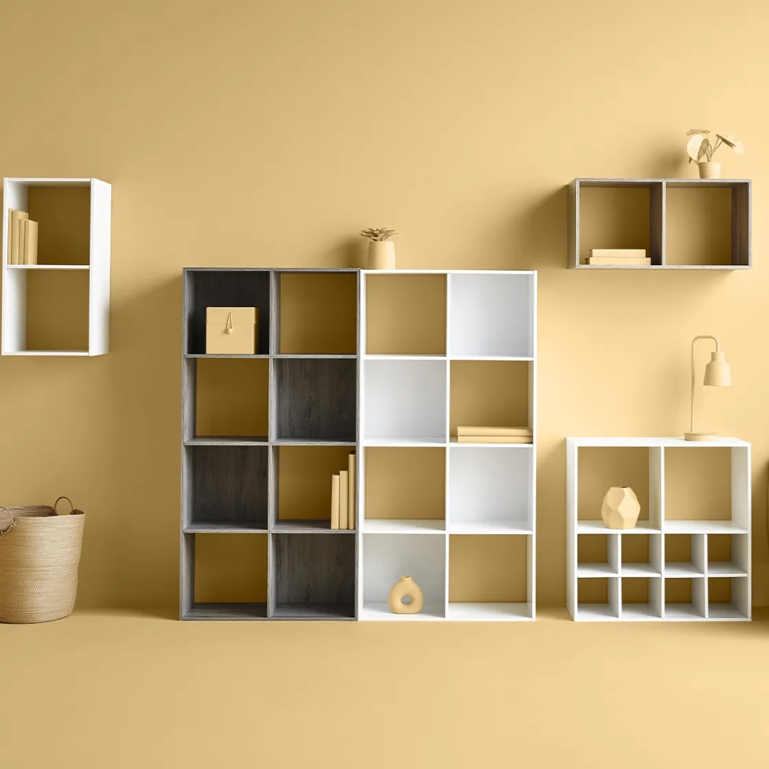 5five Étagère 8 cases, Effet chêne naturel