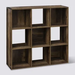 5five Étagère 9 cases indus, Effet bois foncé