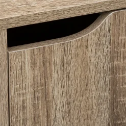 5five Étagère 6 cases porte, Effet bois naturel