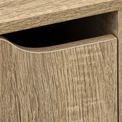 5five Étagère 4 cases porte, Effet bois naturel