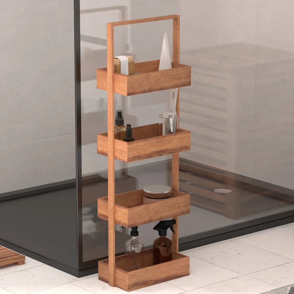 5five Étagère 4 niveaux 88x26cm, Acacia