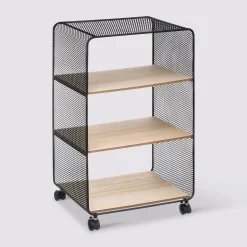 5five Étagère à roulettes 3 cases, Noir