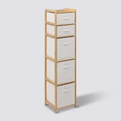 5five Étagère avec 5 paniers, Bambou