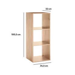 5five Étagère colonne 3 cases, Effet chêne naturel