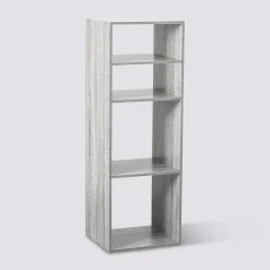 5five Étagère colonne 4 cases, Effet chêne gris