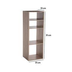 5five Étagère colonne 4 cases, Effet chêne naturel