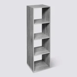 5five Étagère colonne 4 cases, Effet chêne gris