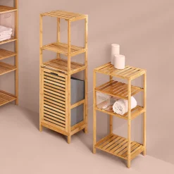 5five Étagère colonne 3 niveaux, Bambou