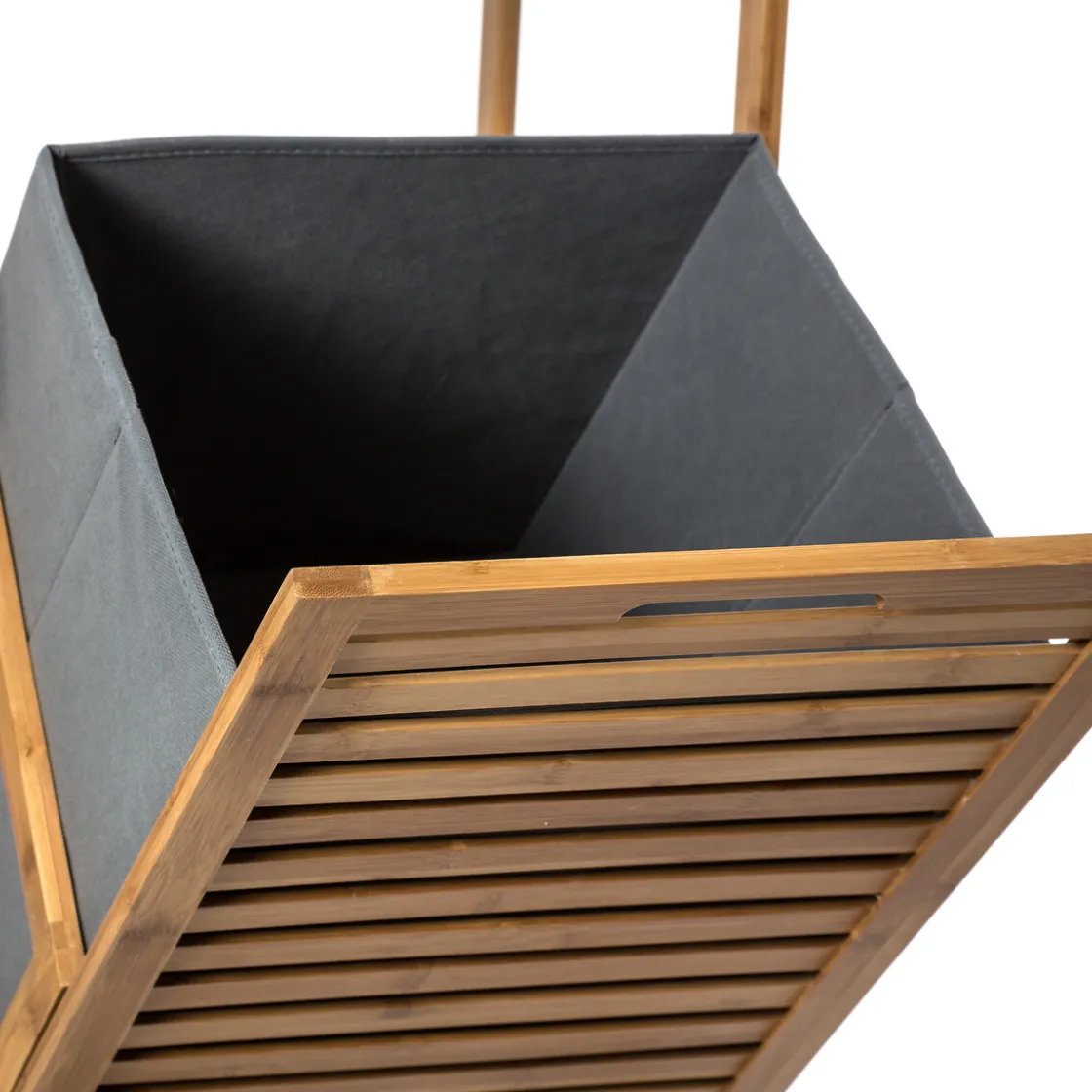 5five Étagère colonne avec panier à linge, Bambou