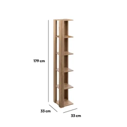 5five Étagère colonne d'angle, Effet chêne naturel