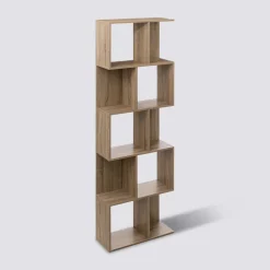 5five Étagère colonne double, Effet chêne naturel