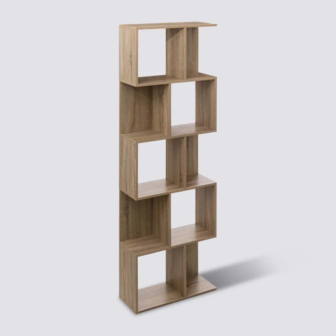 5five Étagère colonne double, Effet chêne naturel