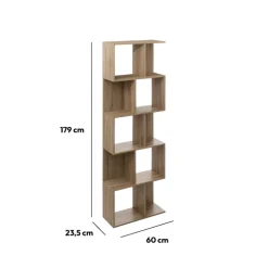 5five Étagère colonne double, Effet chêne naturel
