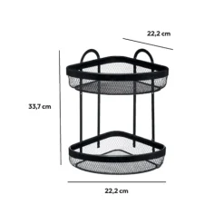 5five Étagère d'angle 2 niveaux, Noir
