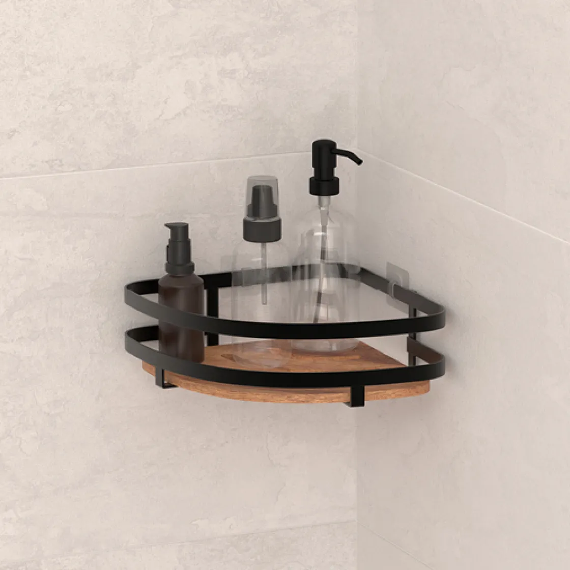 5five Étagère de douche d'angle, Acacia