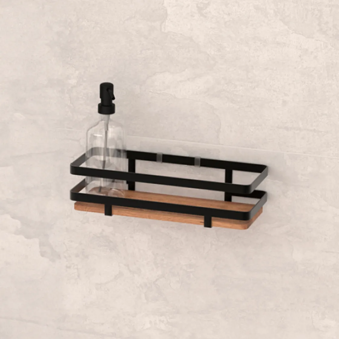 5five Étagère de douche rectangle, Acacia