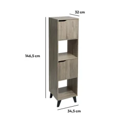 5five Étagère effet chêne naturel, Noir