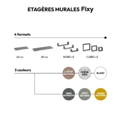 5five Étagère murale 23,5cm, Effet bois naturel