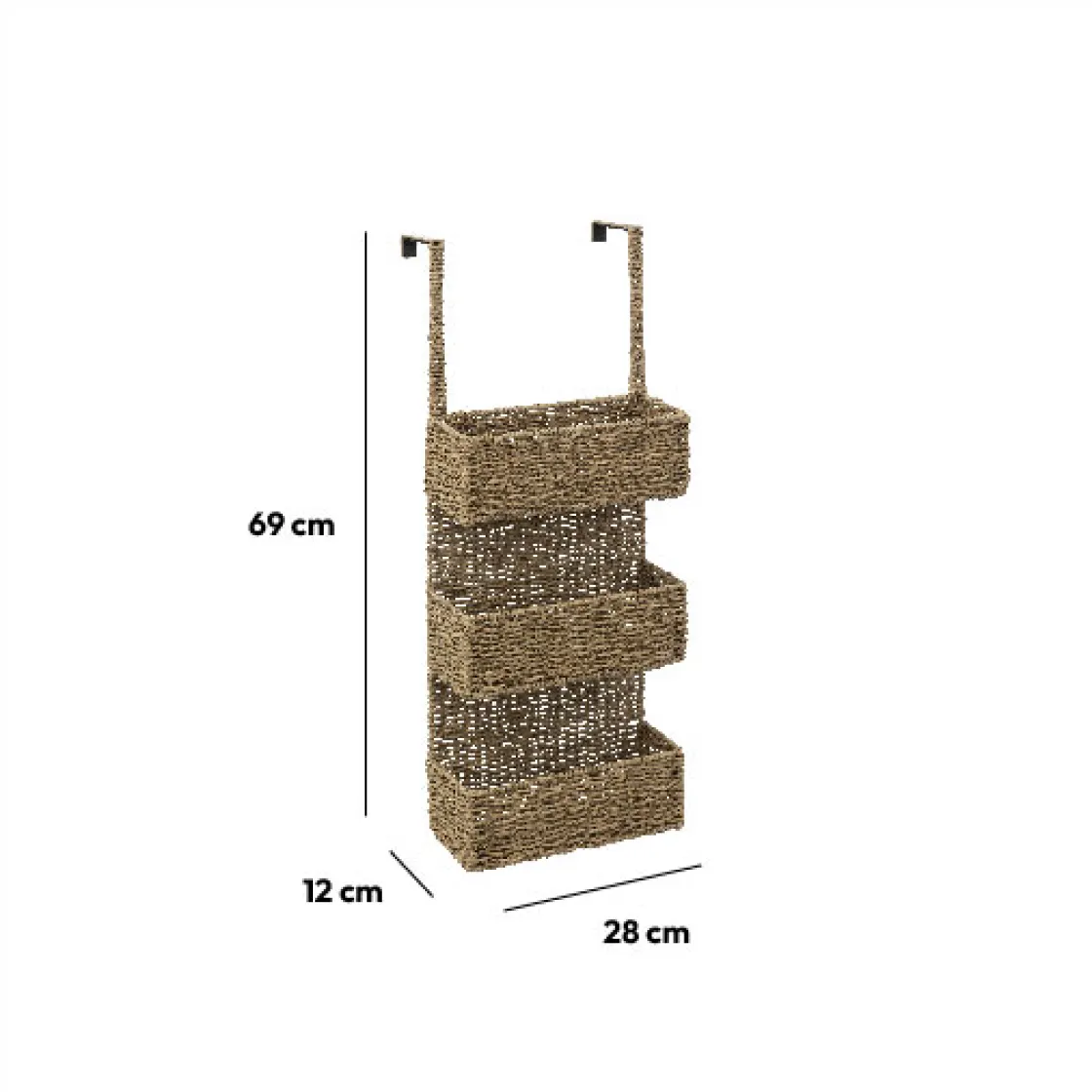 5five Étagère porte 3 paniers, Roseau naturel