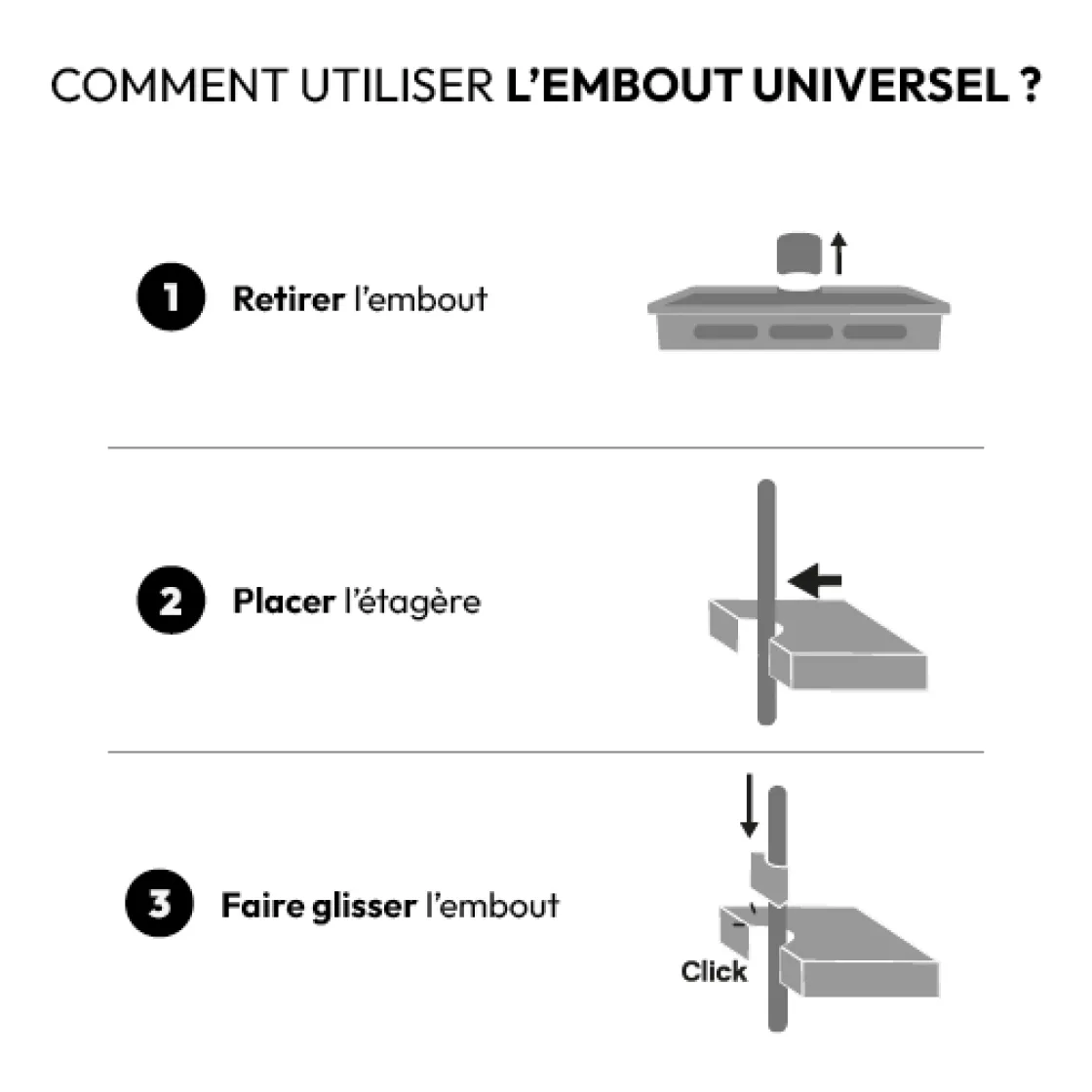 5five Étagère pour colonne de douche, Noir