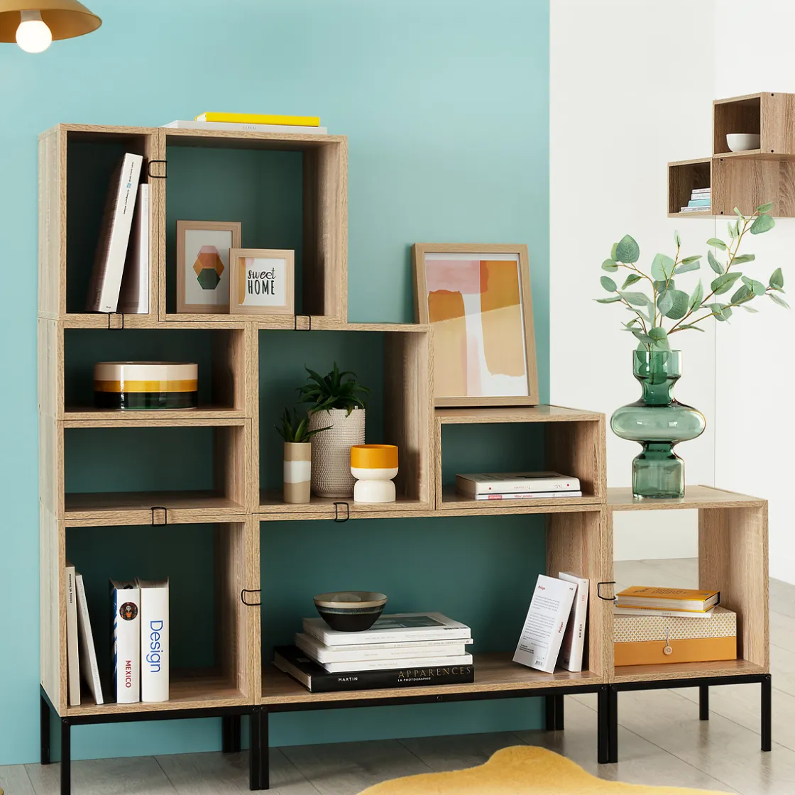 5five Étagère rectangulaire haut, Effet chêne naturel