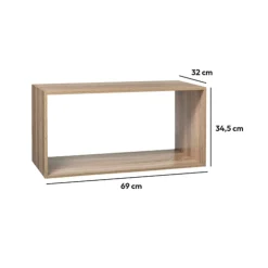 5five Étagère rectangulaire haut, Effet chêne naturel