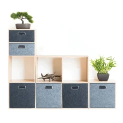 5five Étagères colonne 3 cases, Effet chêne naturel