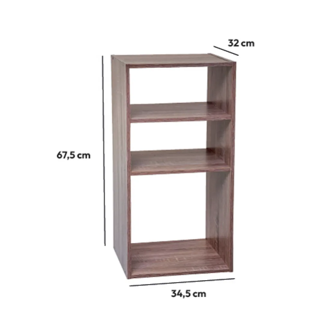 5five Étagères colonne 3 cases, Effet chêne naturel