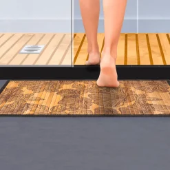 5five Tapis latte bambou 50x80 cm, Noir