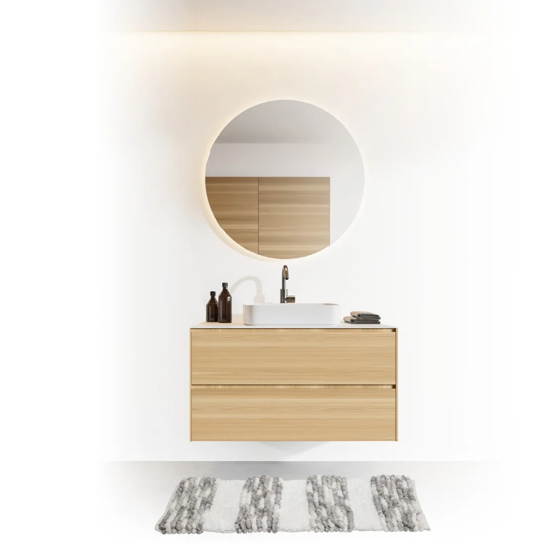 5five Tapis 50x75 cm, Gris, Blanc