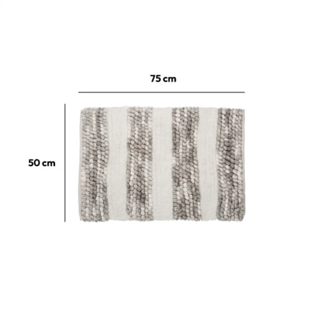 5five Tapis 50x75 cm, Gris, Blanc