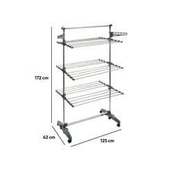 5five Étendoir à linge 4 roues 24m