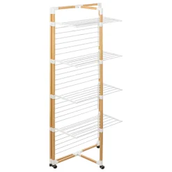 5five Étendoir à linge tour 4 roues 40m, Effet bois