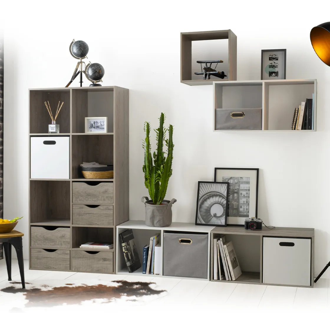 5five Tiroir et étagère 31cm, Effet chêne gris