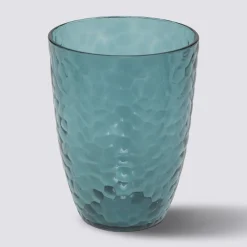 5five Verre à eau martelé, Bleu pétrole