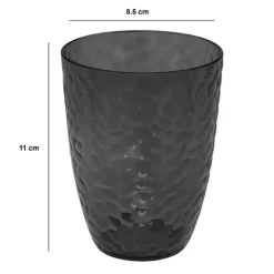 5five Verre à eau martelé, Gris charbon