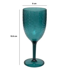 5five Verre à vin martelé, Bleu pétrole